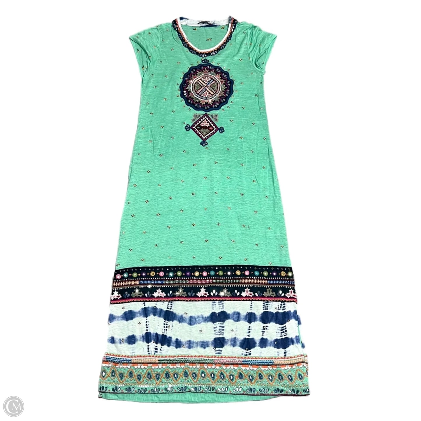 Dress Casual Maxi By Calypso St Barth In Blue & Green, Size: M