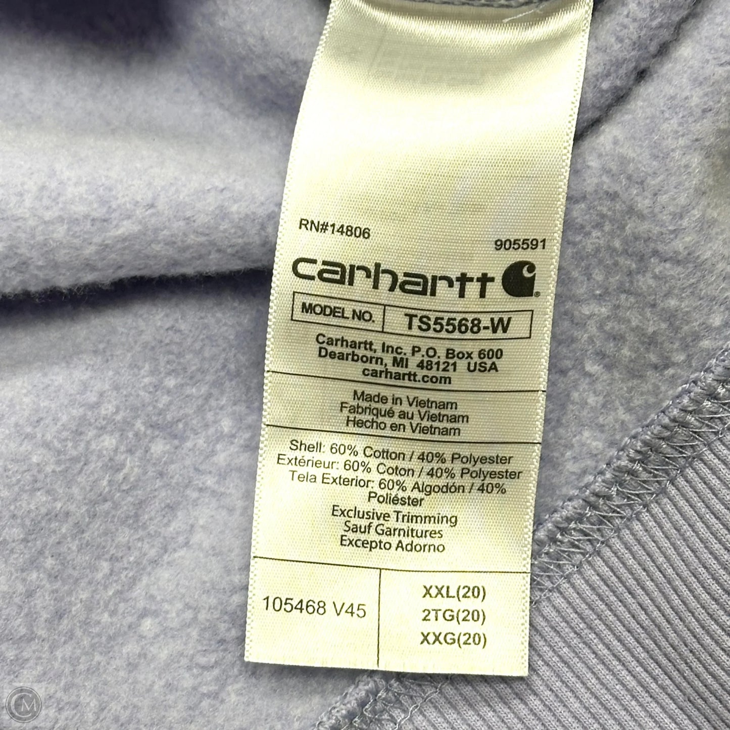 Sweatshirt Crewneck By Carhartt In Purple, Size: Xxl