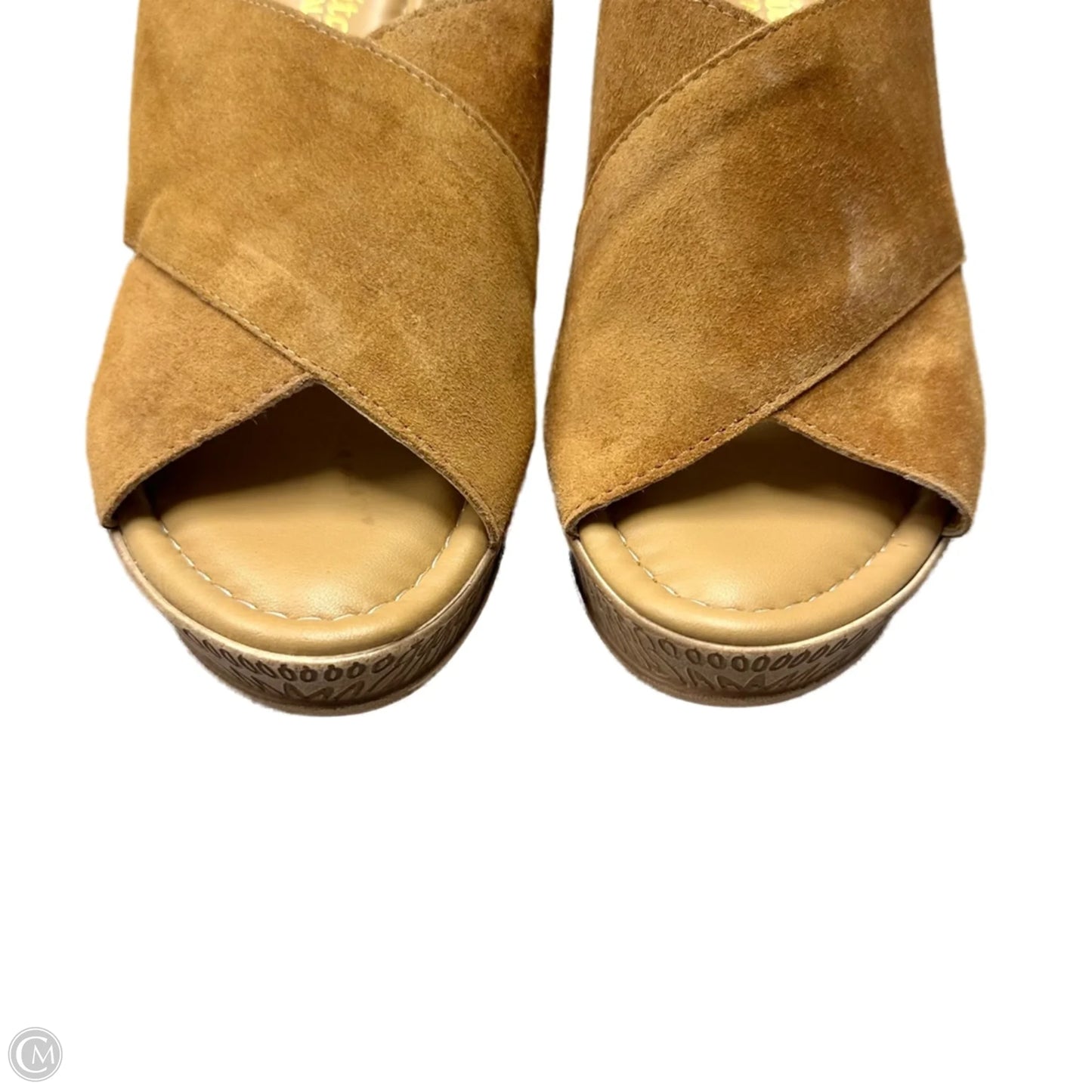 Sandals Heels Wedge By Bella Vita In Tan, Size: 9