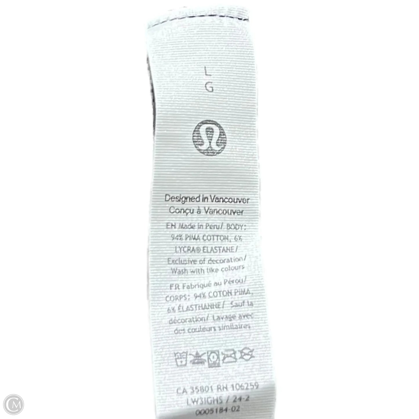 Athletic Top Short Sleeve By Lululemon In Black, Size: L