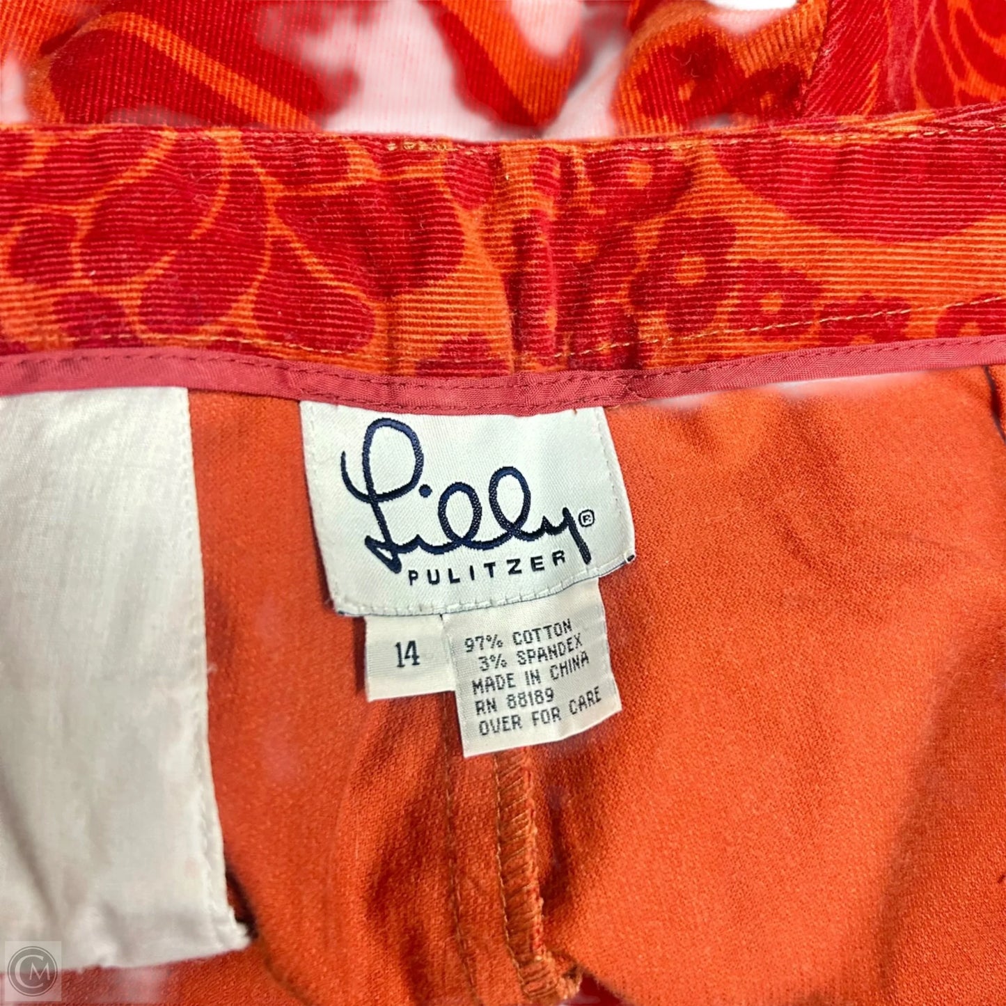 Pants Designer By Lilly Pulitzer In Orange & Red, Size: 14