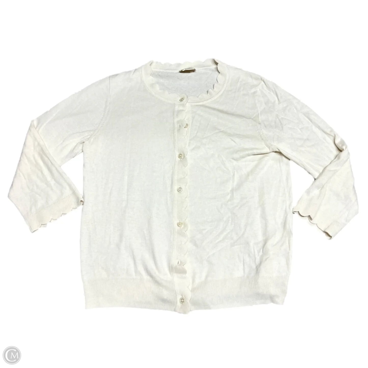 Sweater Cardigan Designer By Kate Spade In Cream, Size: L