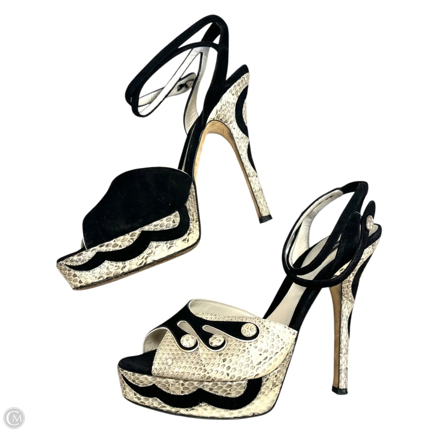 Shoes Heels Stiletto By Bally In Snakeskin Print, Size: 9.5