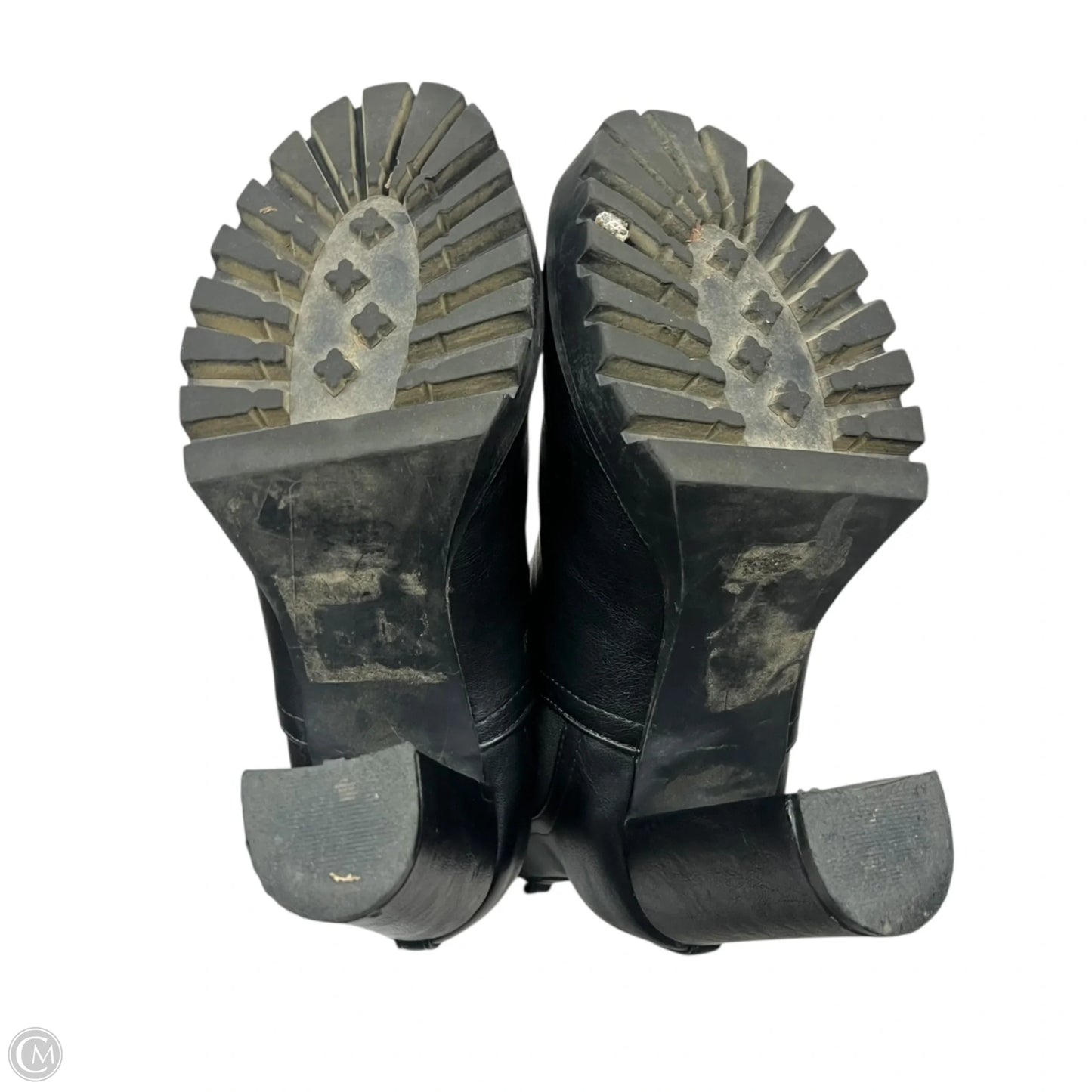 Boots Ankle Heels In Black, Size: 7.5