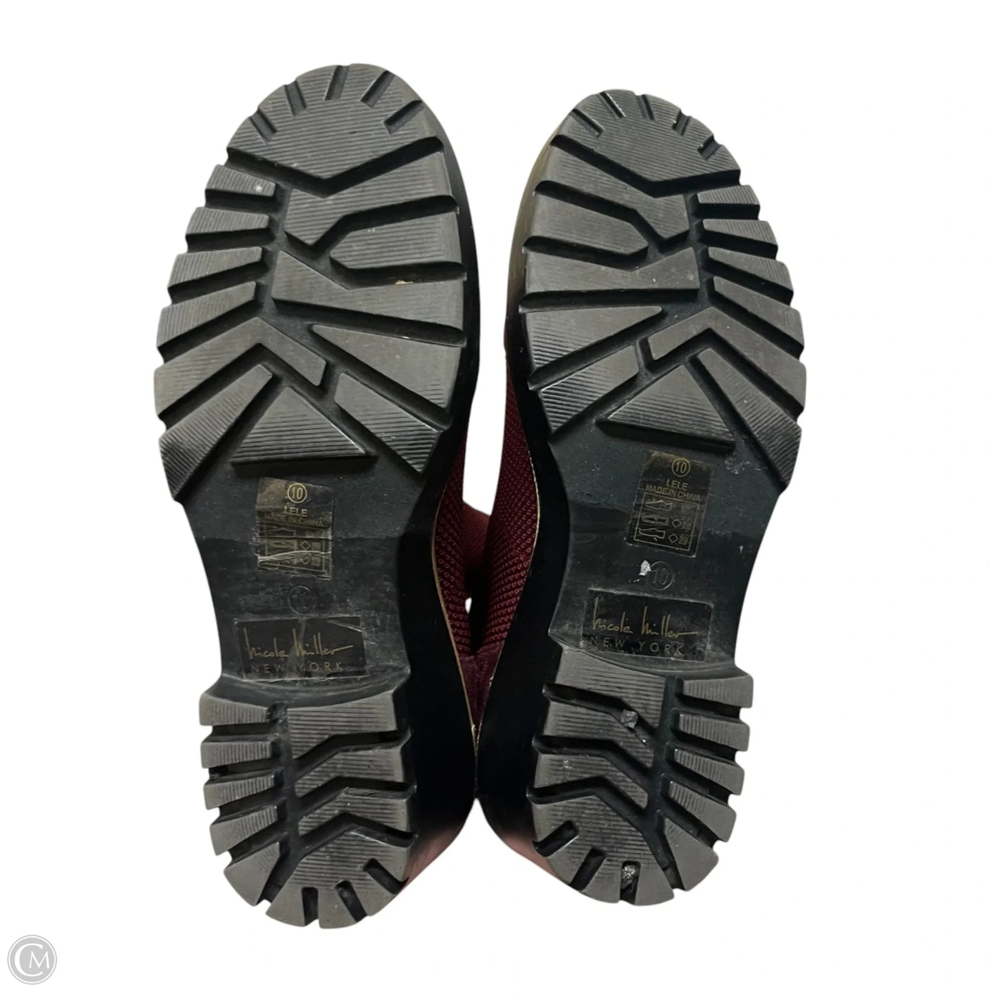 Boots Ankle Heels By Nicole By Nicole Miller In Maroon, Size: 10