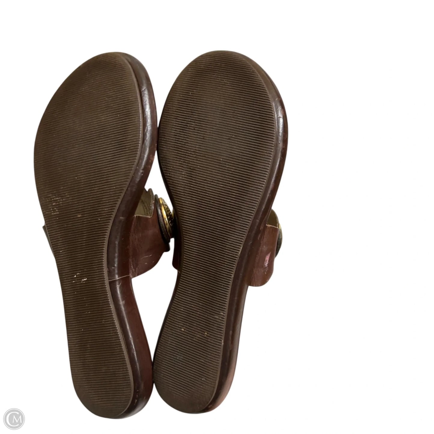 Sandals Flats By Via Spiga In Brown & Gold, Size: 7