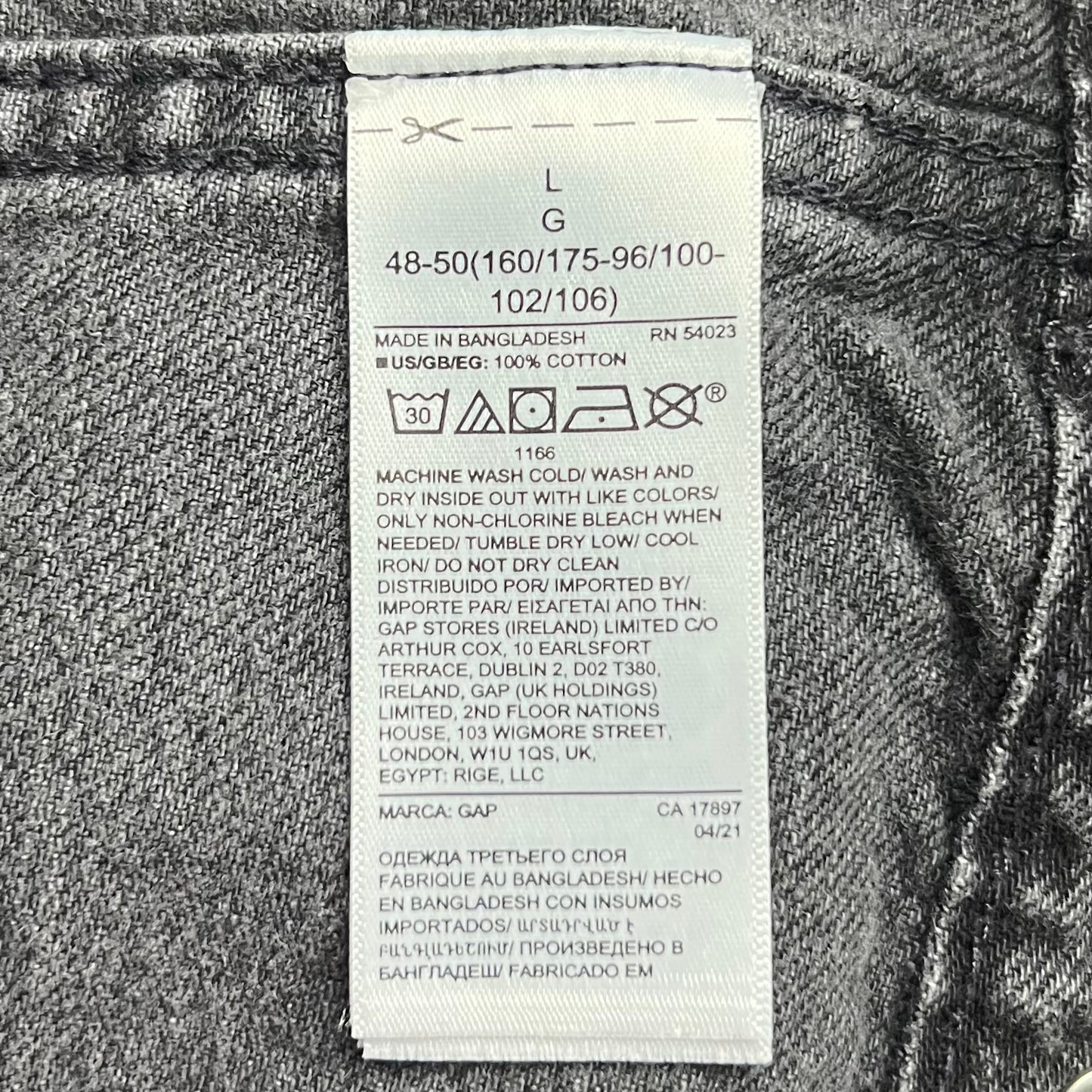 Jacket Denim By Gap In Black, Size: L