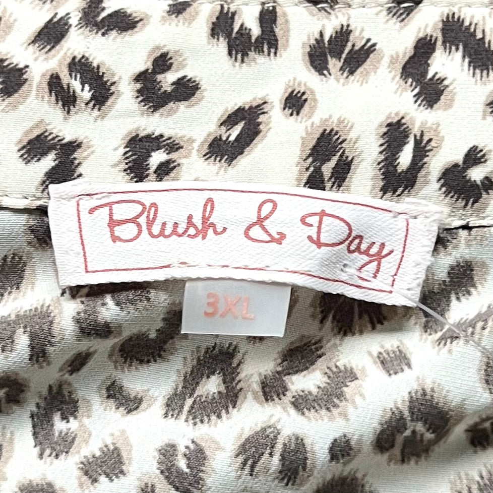 Top Long Sleeve By Blush and Day In Leopard Print, Size: 3x