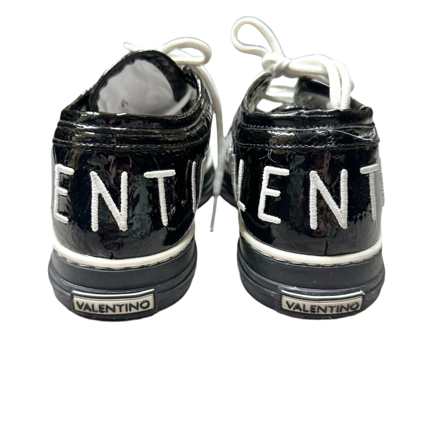 Shoes Luxury Designer By Valentino-mario In Black & White, Size: 6