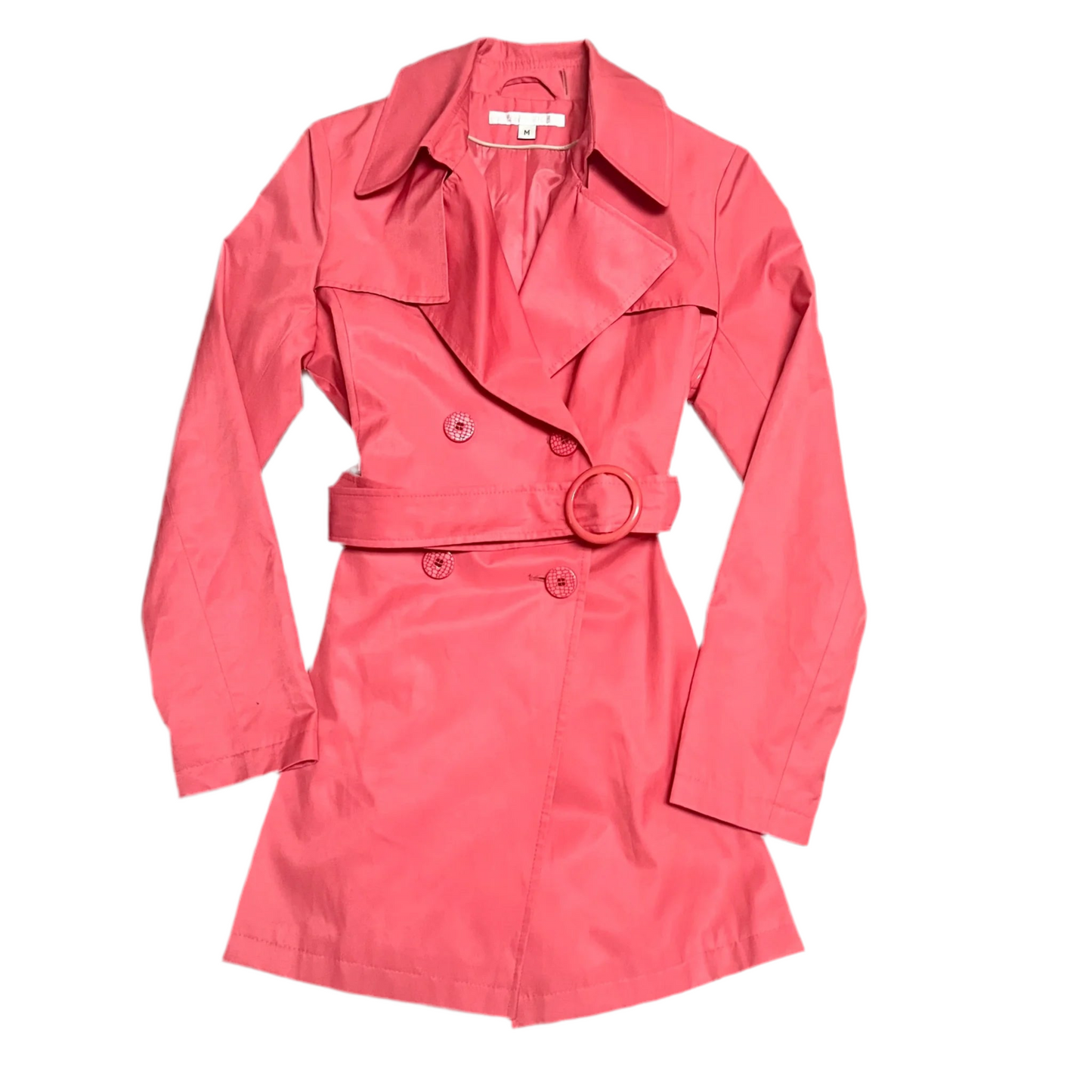 Coat Raincoat By Via Spiga In Coral, Size: M