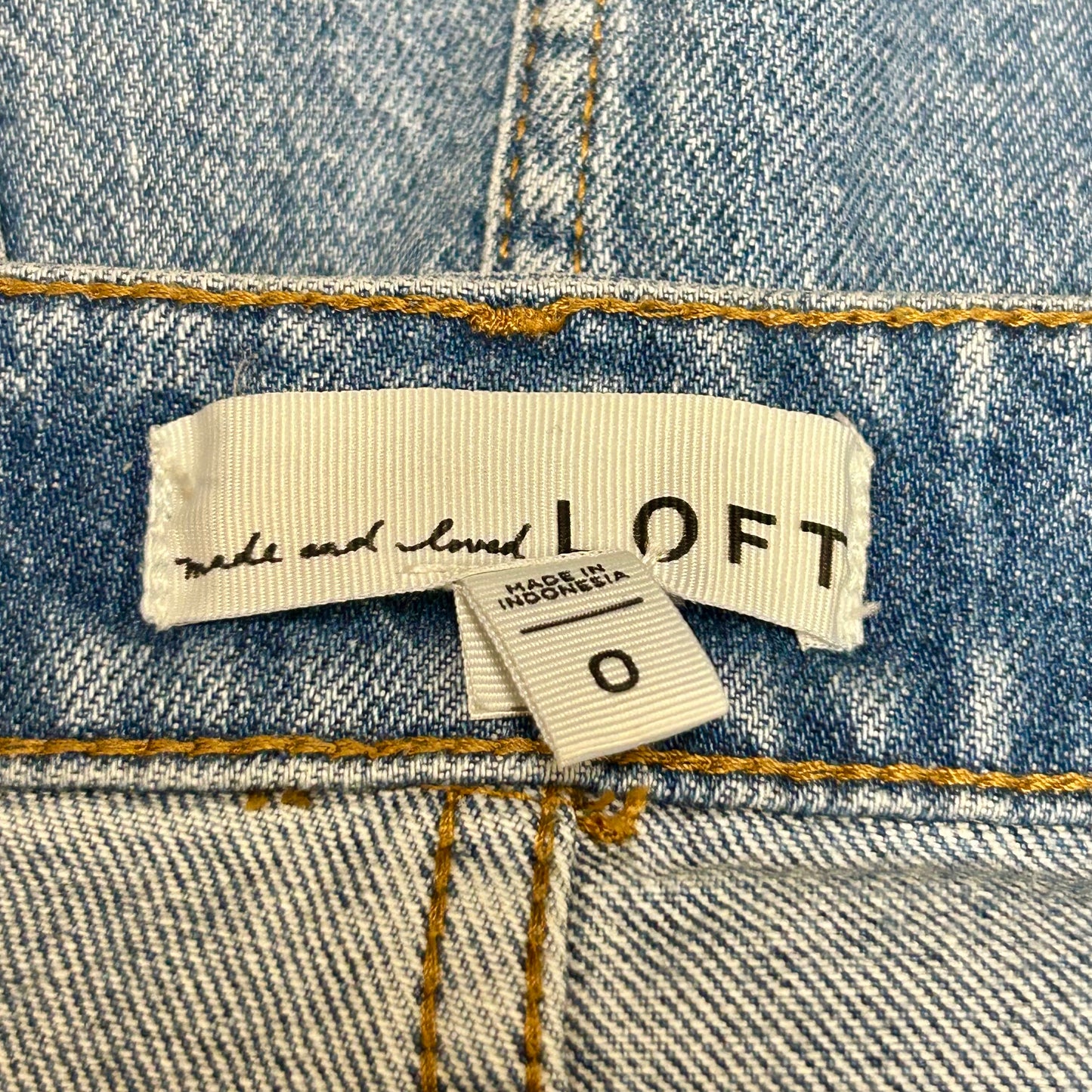 Skirt Midi By Loft In Blue Denim, Size: 0