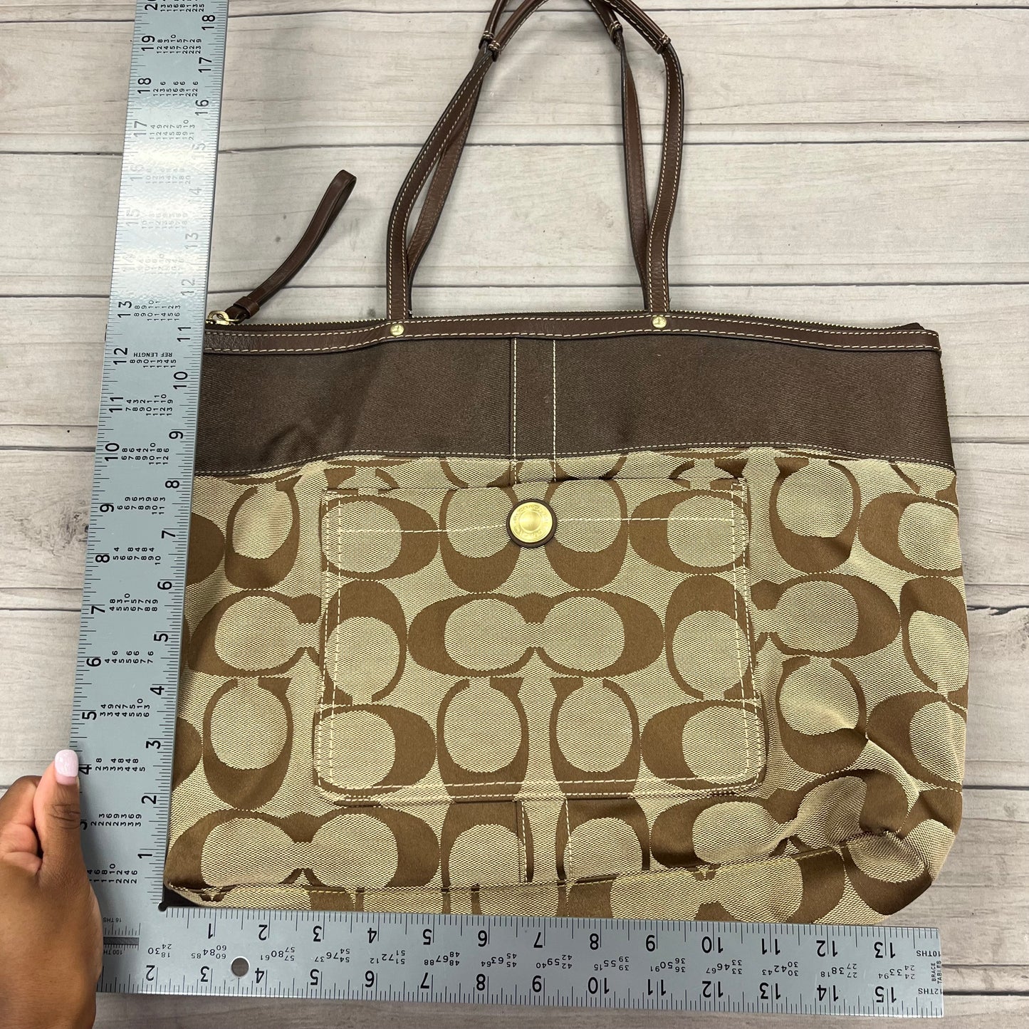 Tote Designer By Coach, Size: Large
