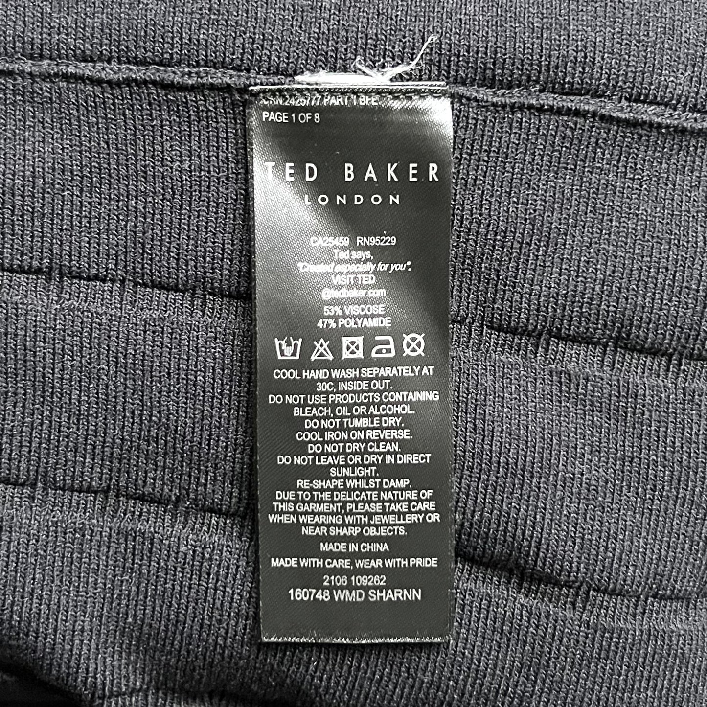 Dress Work By Ted Baker In Black, Size: S
