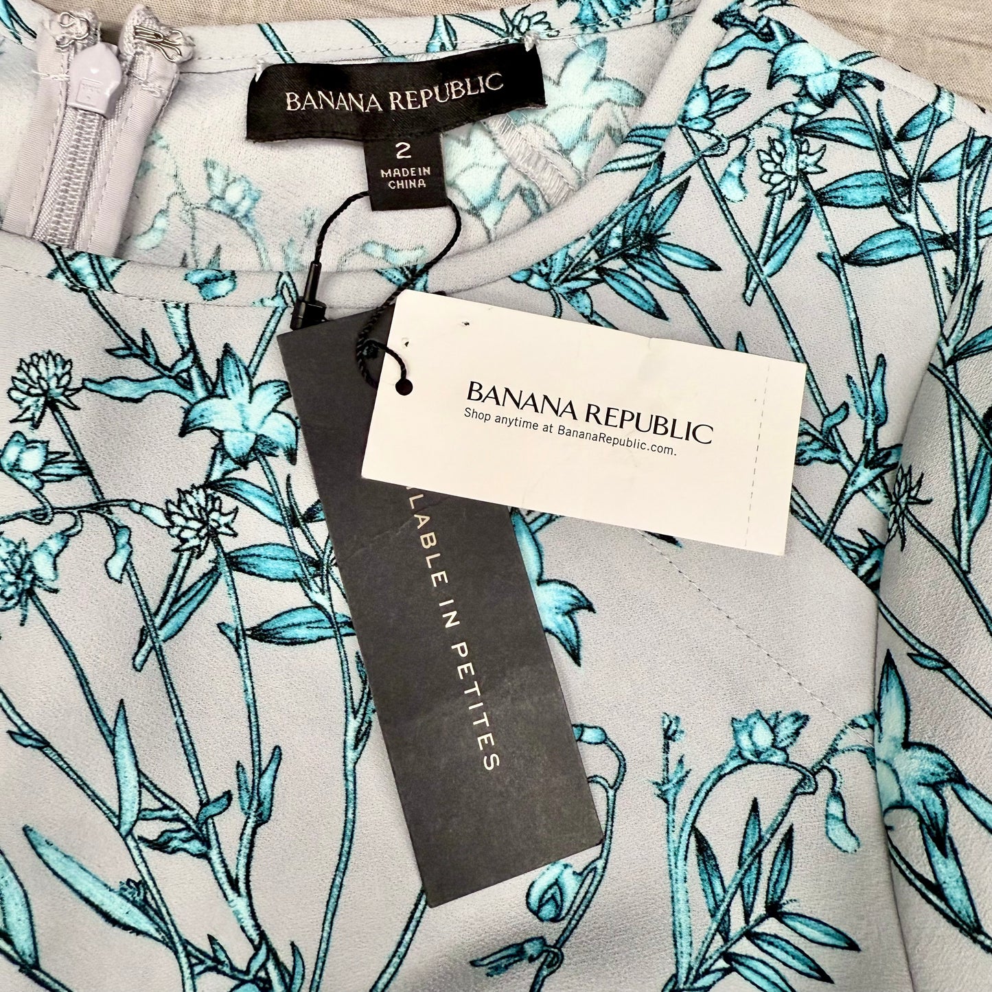 Dress Casual Midi By Banana Republic In Blue & Grey, Size: Xs