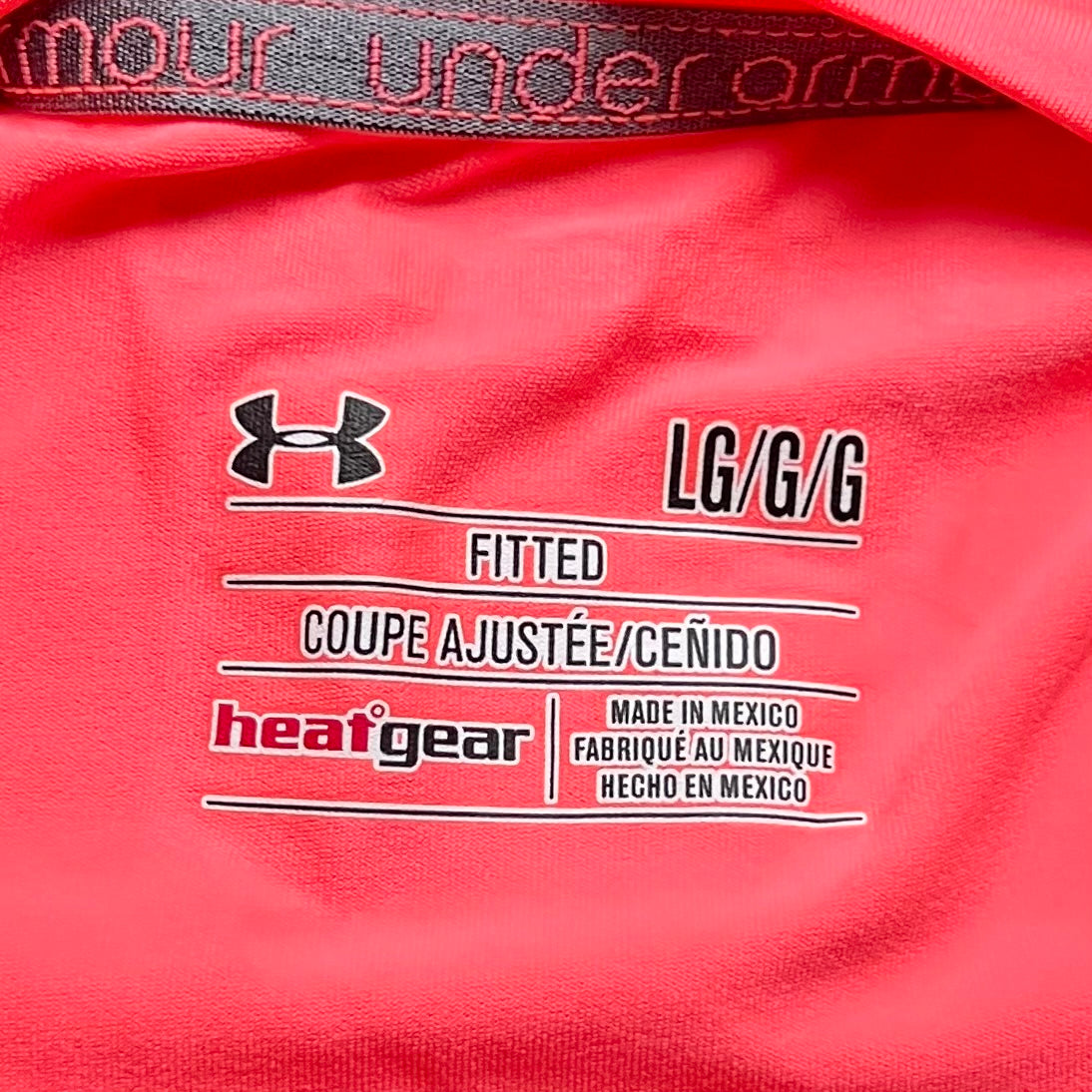 Athletic Top Short Sleeve By Under Armour In Orange, Size: L