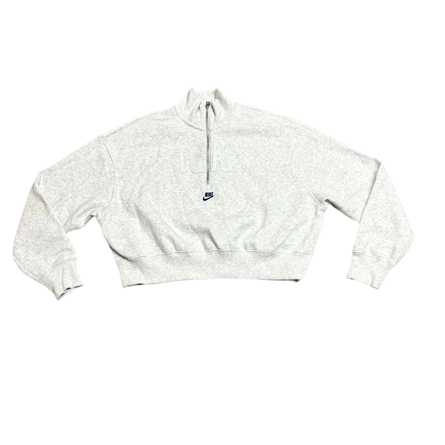 Sweatshirt Collar By Nike In Grey, Size: L