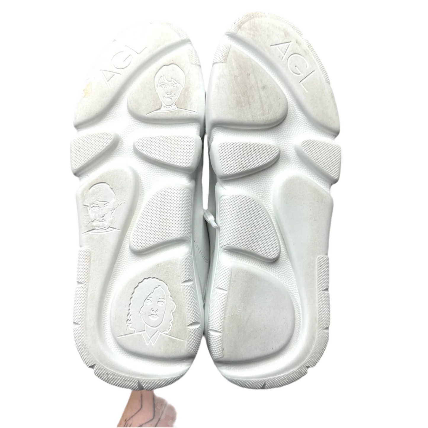 Shoes Sneakers By Agl In Pink & White, Size: 8