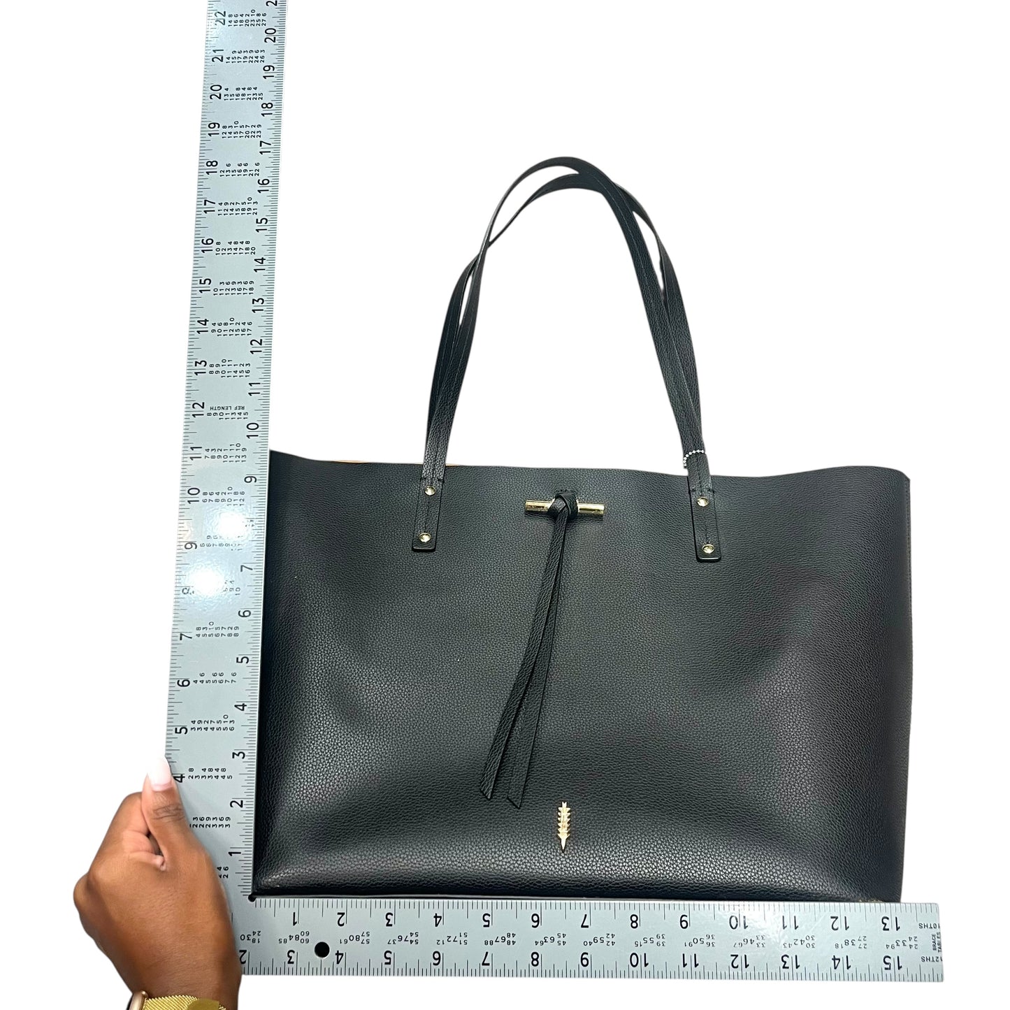 Handbag Leather By Thacker, Size: Large