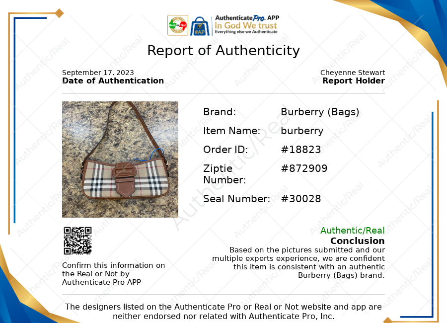 Handbag Luxury Designer By Burberry Size: Small