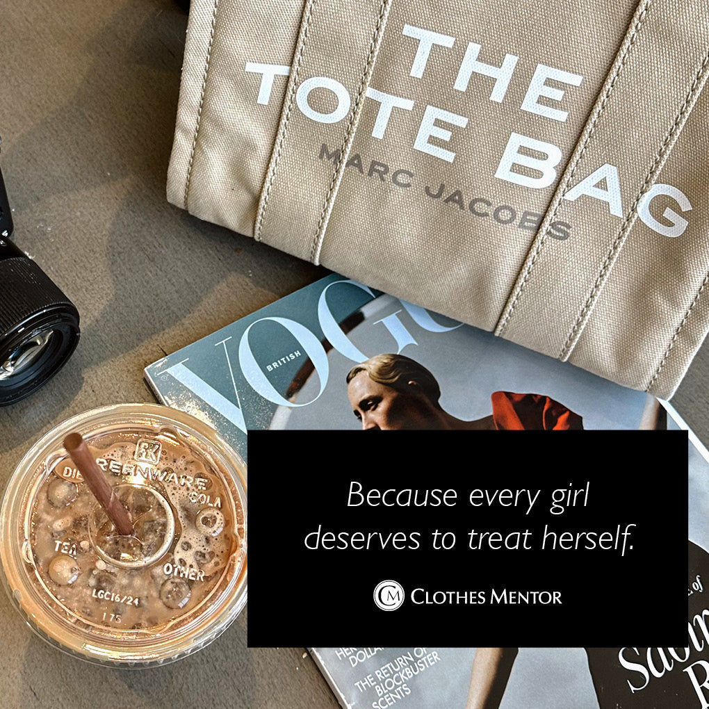 New designer bag, iced coffee and a magazine to treat yourself