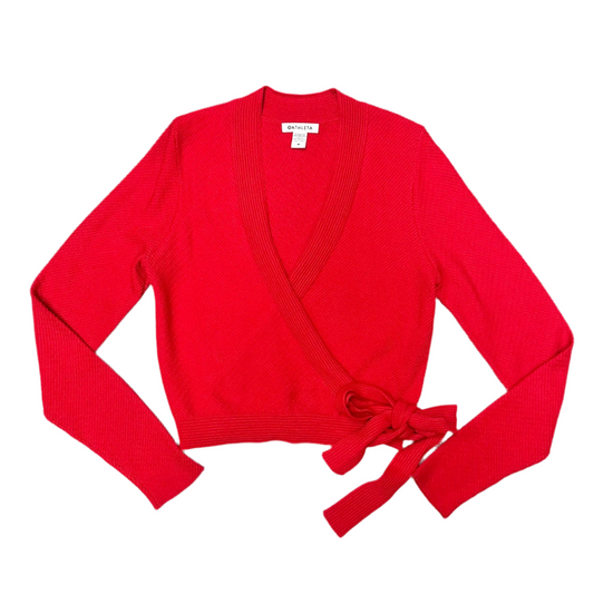 Sweater Cardigan By Athleta In Red, Size: M