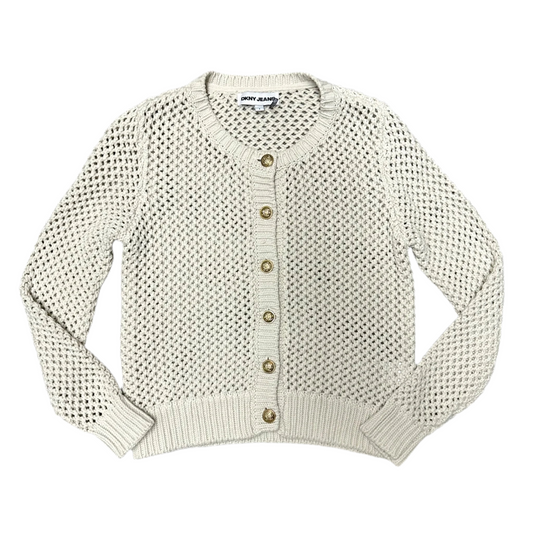 Sweater Cardigan By Dkny In Beige, Size: S