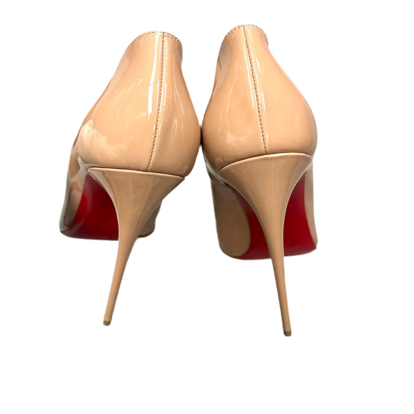 Shoes Luxury Designer By Christian Louboutin In Tan, Size: 8.5