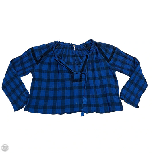 Top Long Sleeve By Free People In Black & Blue, Size: M