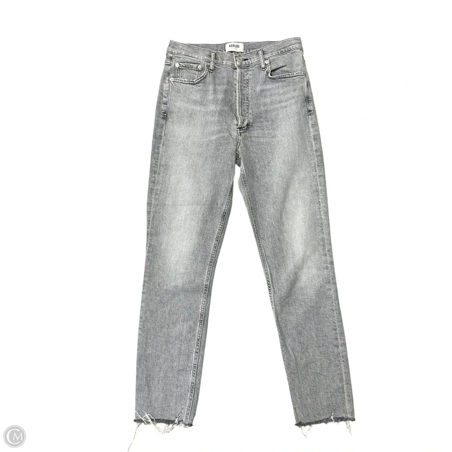 Jeans Straight By Agolde In Grey Denim, Size: 4