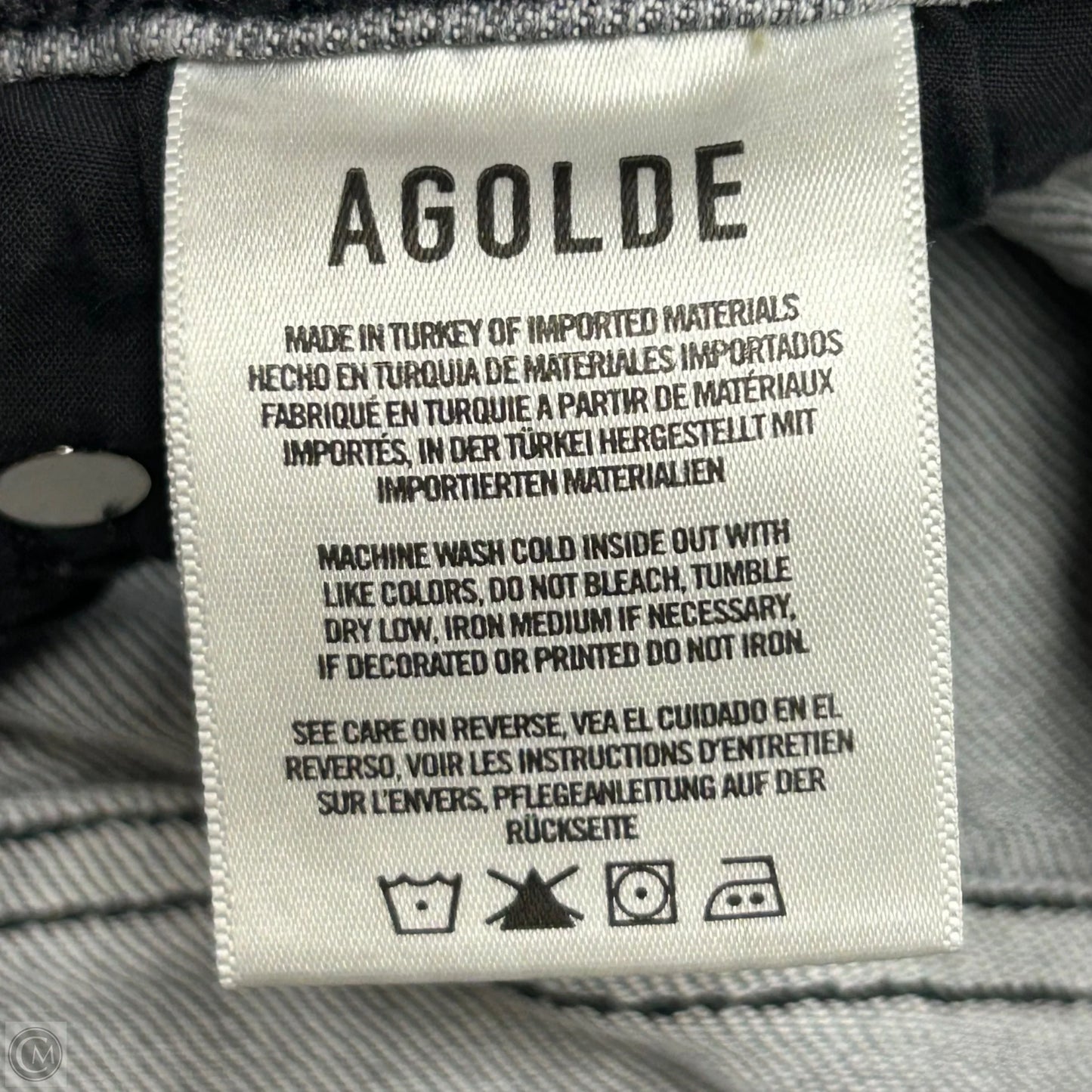 Jeans Straight By Agolde In Grey Denim, Size: 4