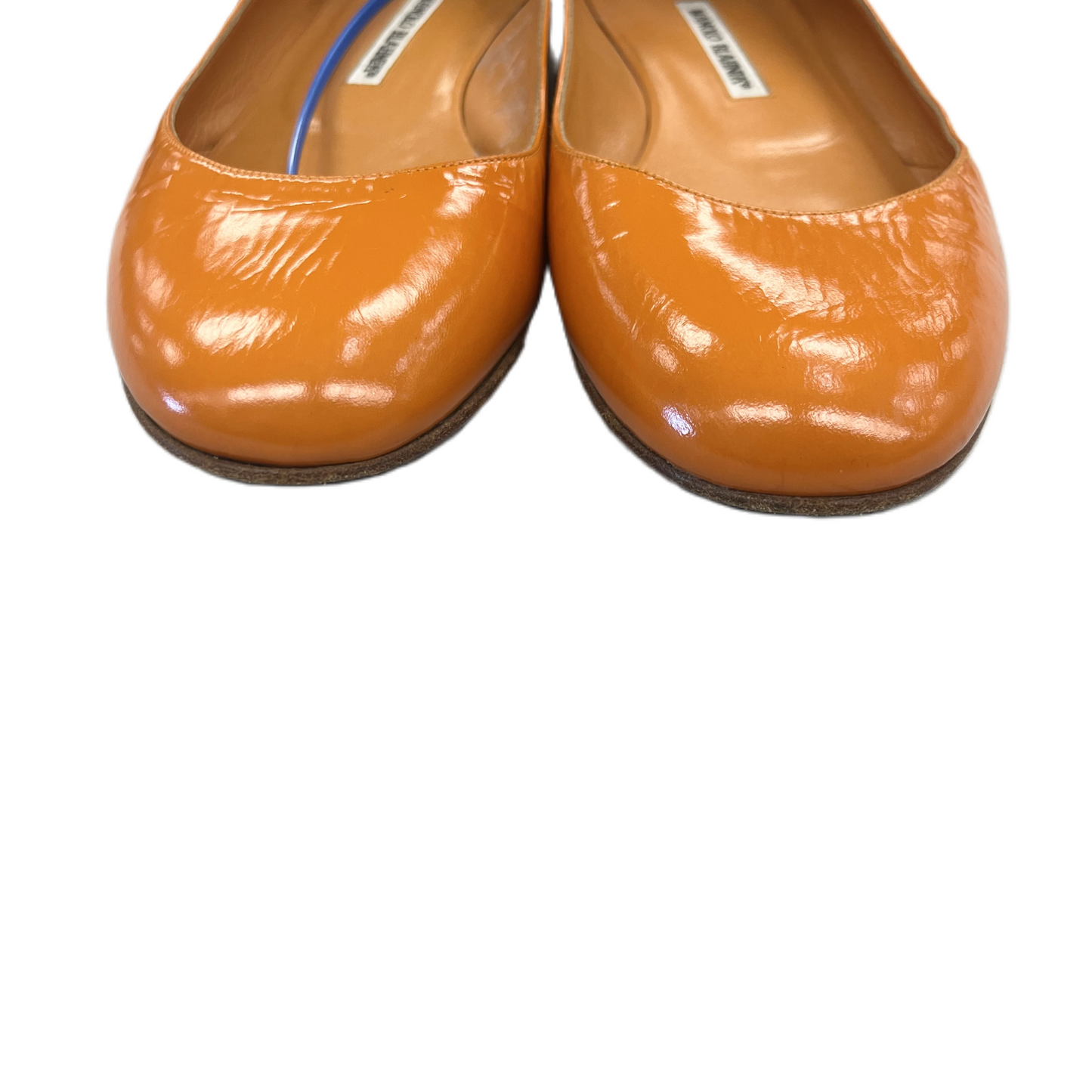 Shoes Luxury Designer By Manolo Blahnik In Orange, Size: 9