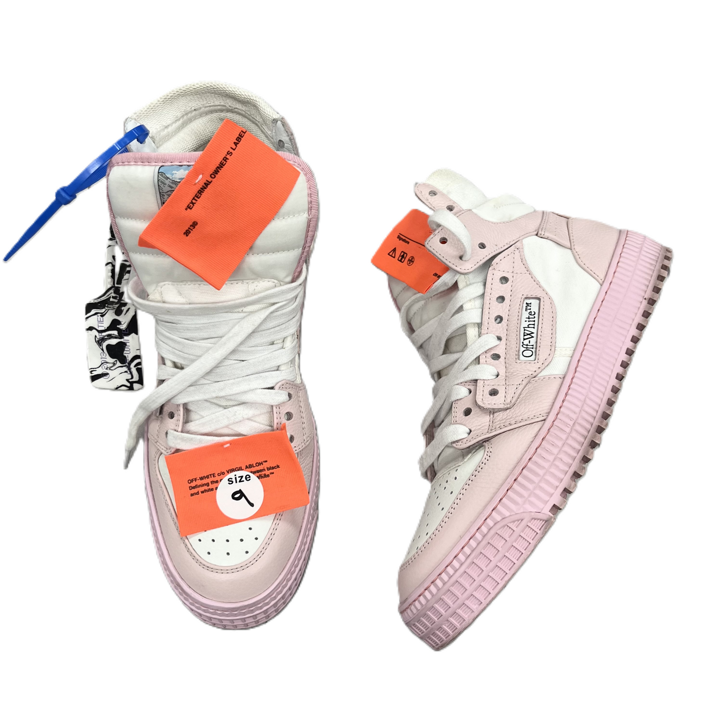 Shoes Luxury Designer By Off-white In Pink & White, Size: 9