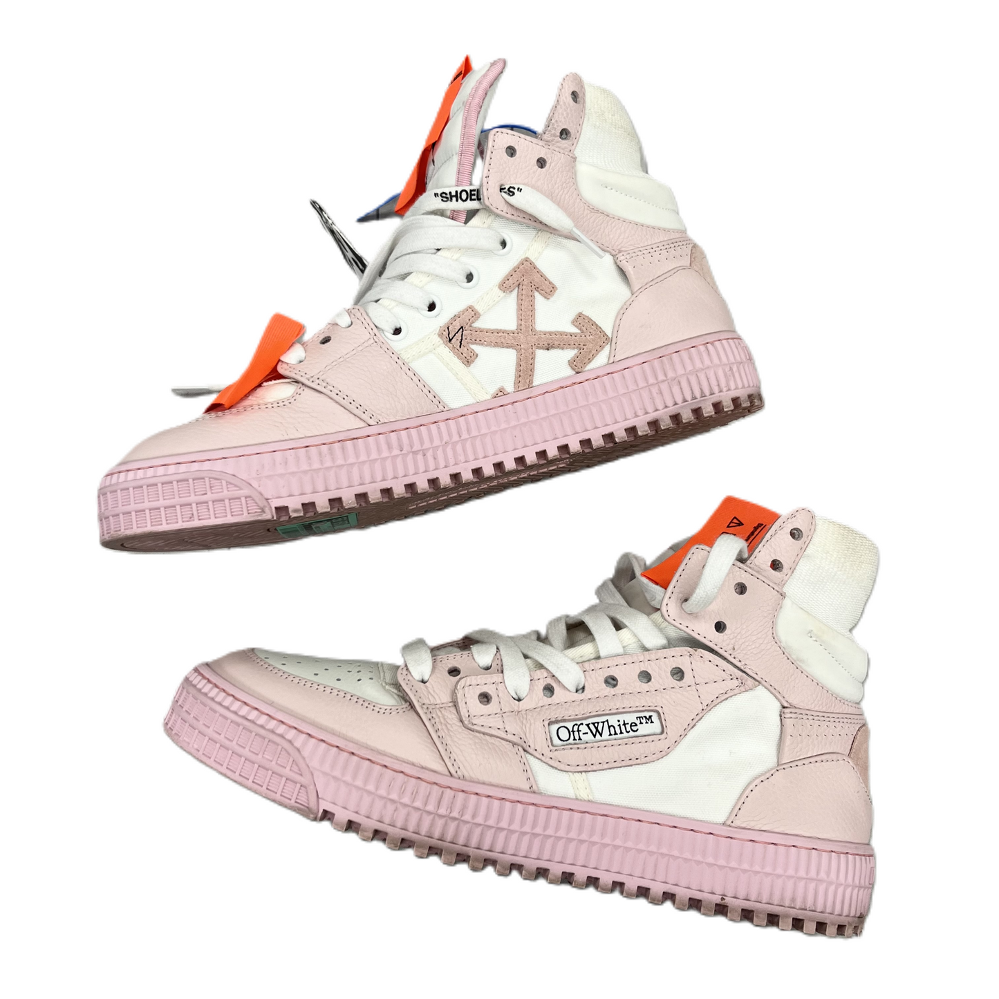 Shoes Luxury Designer By Off-white In Pink & White, Size: 9