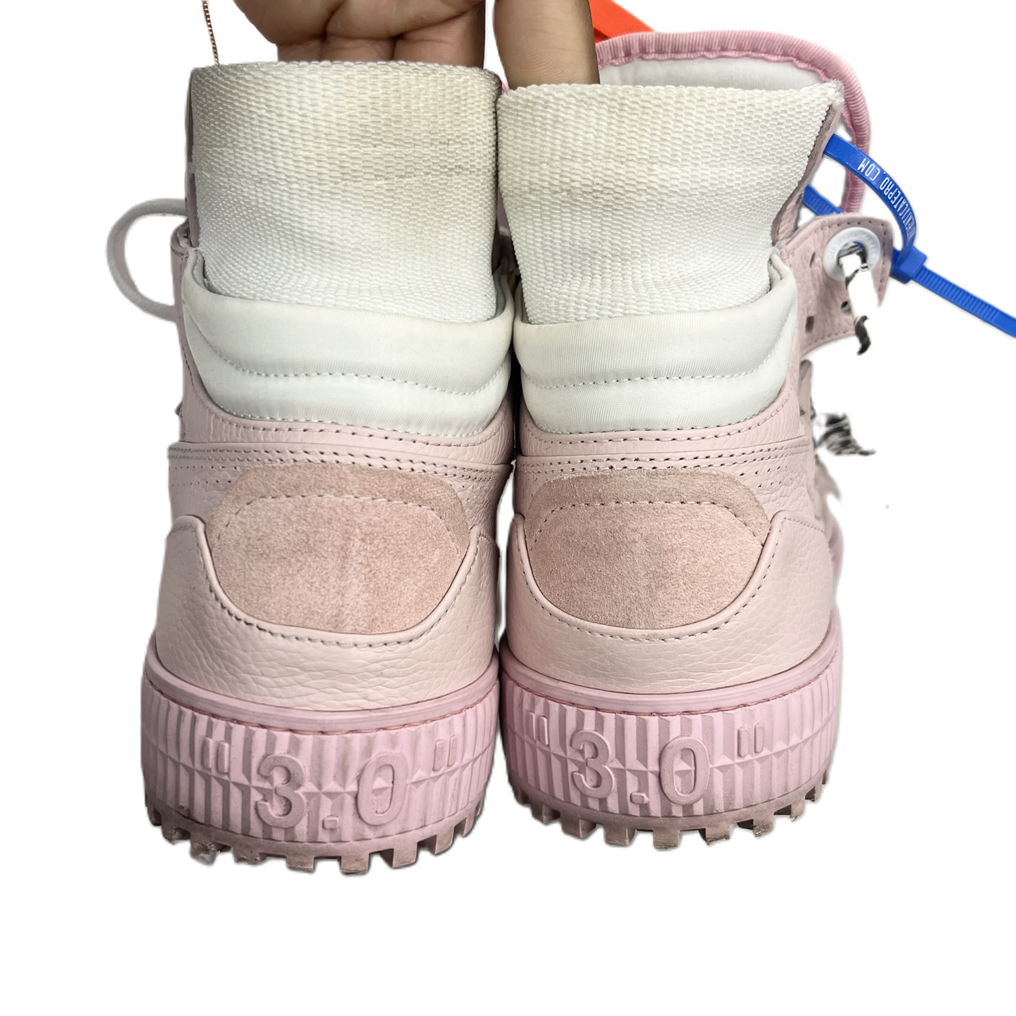 Shoes Luxury Designer By Off-white In Pink & White, Size: 9