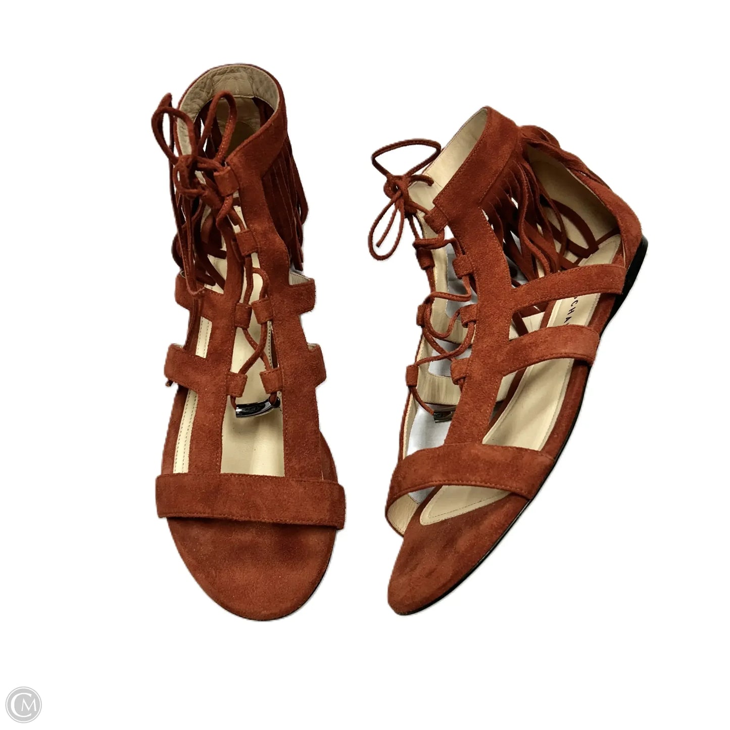 Sandals Designer By Longchamp In Orange, Size: 9.5