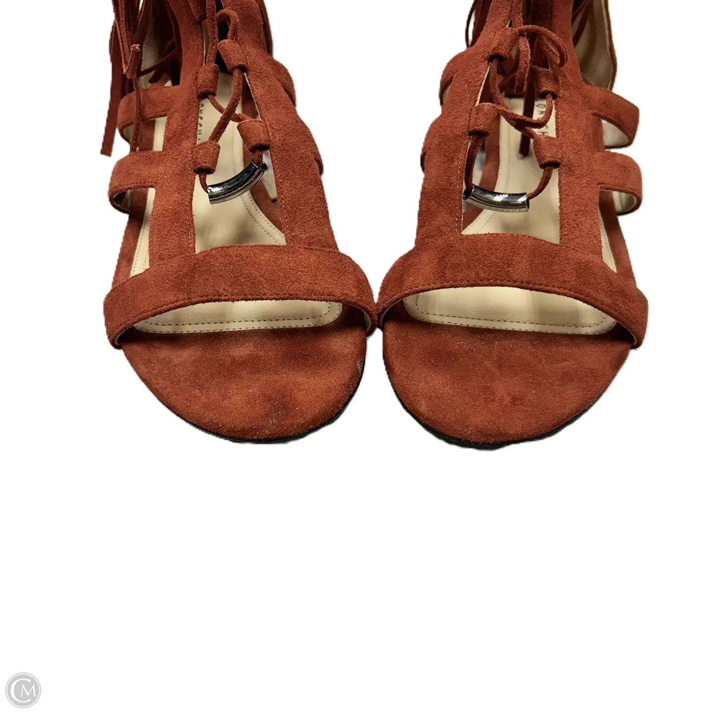Sandals Designer By Longchamp In Orange, Size: 9.5