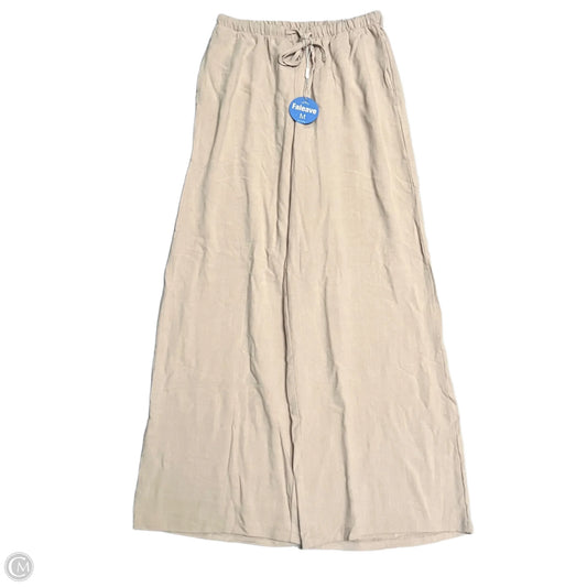 Pants Wide Leg By Faleave In Tan, Size: M