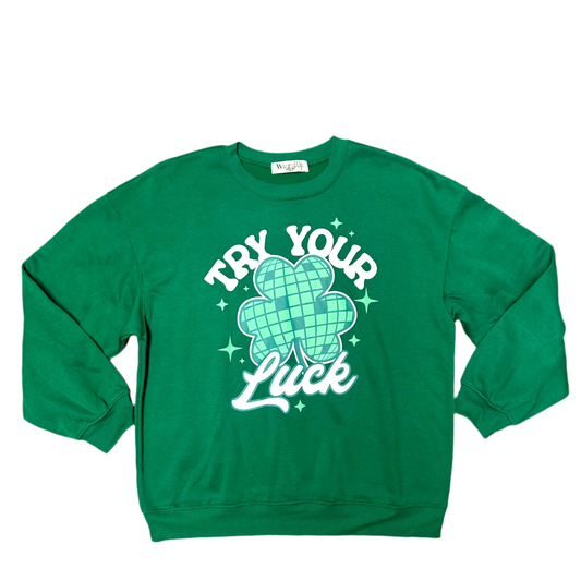 Sweatshirt Crewneck By Wound Up In Green, Size: L