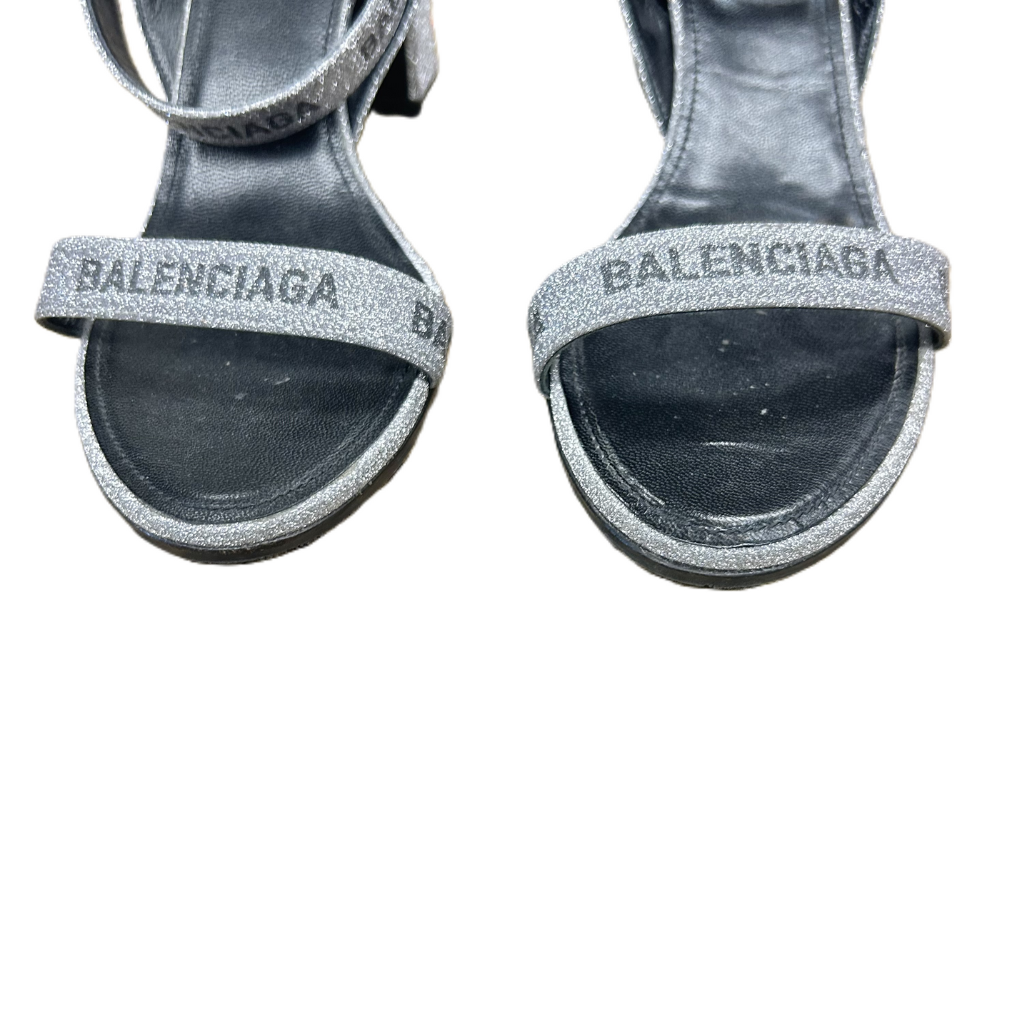 Silver Sandals Luxury Designer By Balenciaga, Size: 7.5