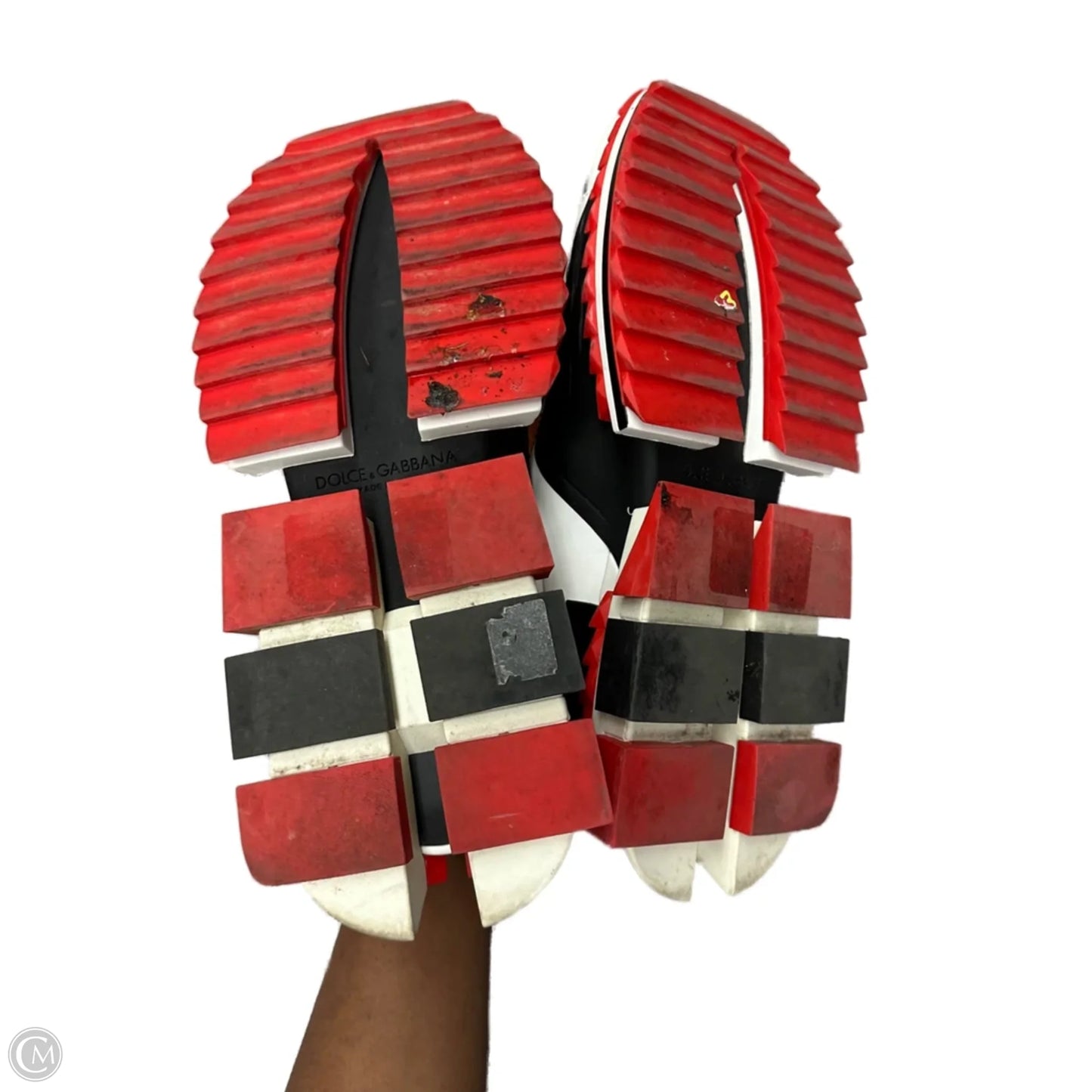 Shoes Luxury Designer By Dolce And Gabbana In Black & Red, Size: 9.5