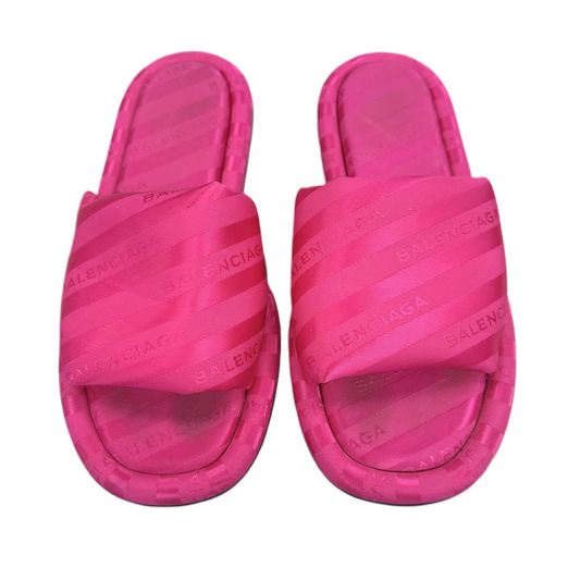 Sandals Luxury Designer By Balenciaga In Hot Pink, Size: 7