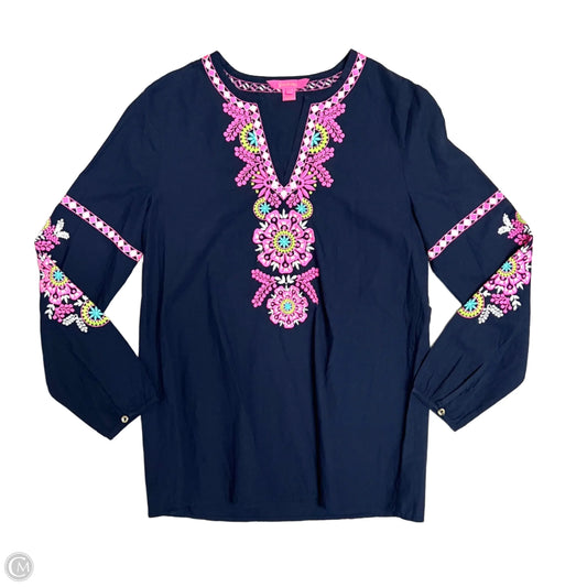 Top Long Sleeve Designer By Lilly Pulitzer In Navy, Size: Xs