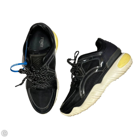 Shoes Luxury Designer By Fendi In Black & Blue, Size: 9.5