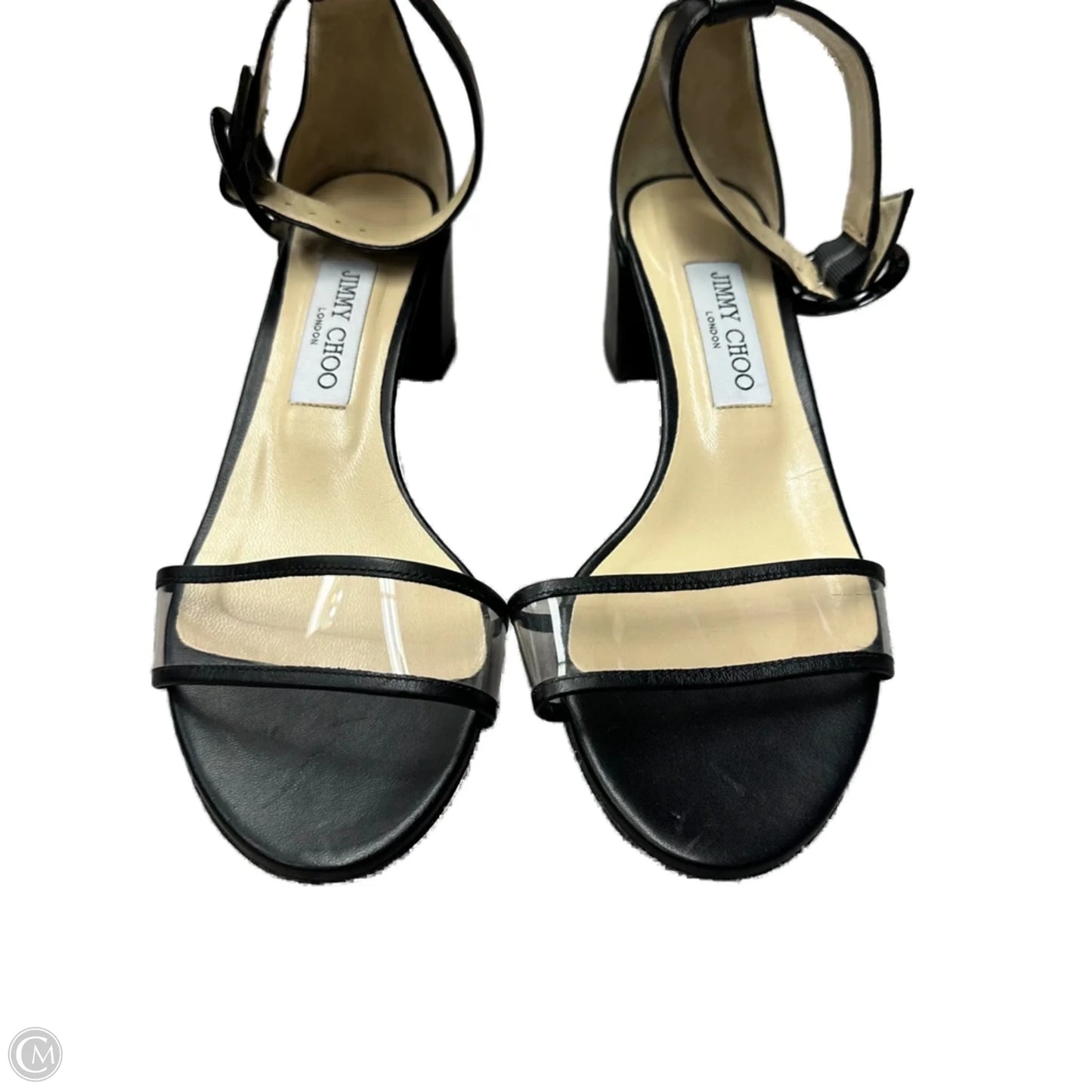 Sandals Luxury Designer By Jimmy Choo In Black, Size: 8.5