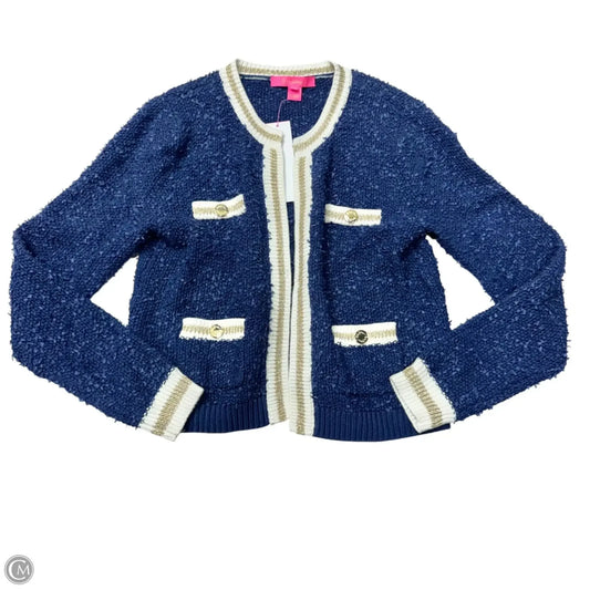 Sweater Cardigan Designer By Lilly Pulitzer In Navy, Size: Xs