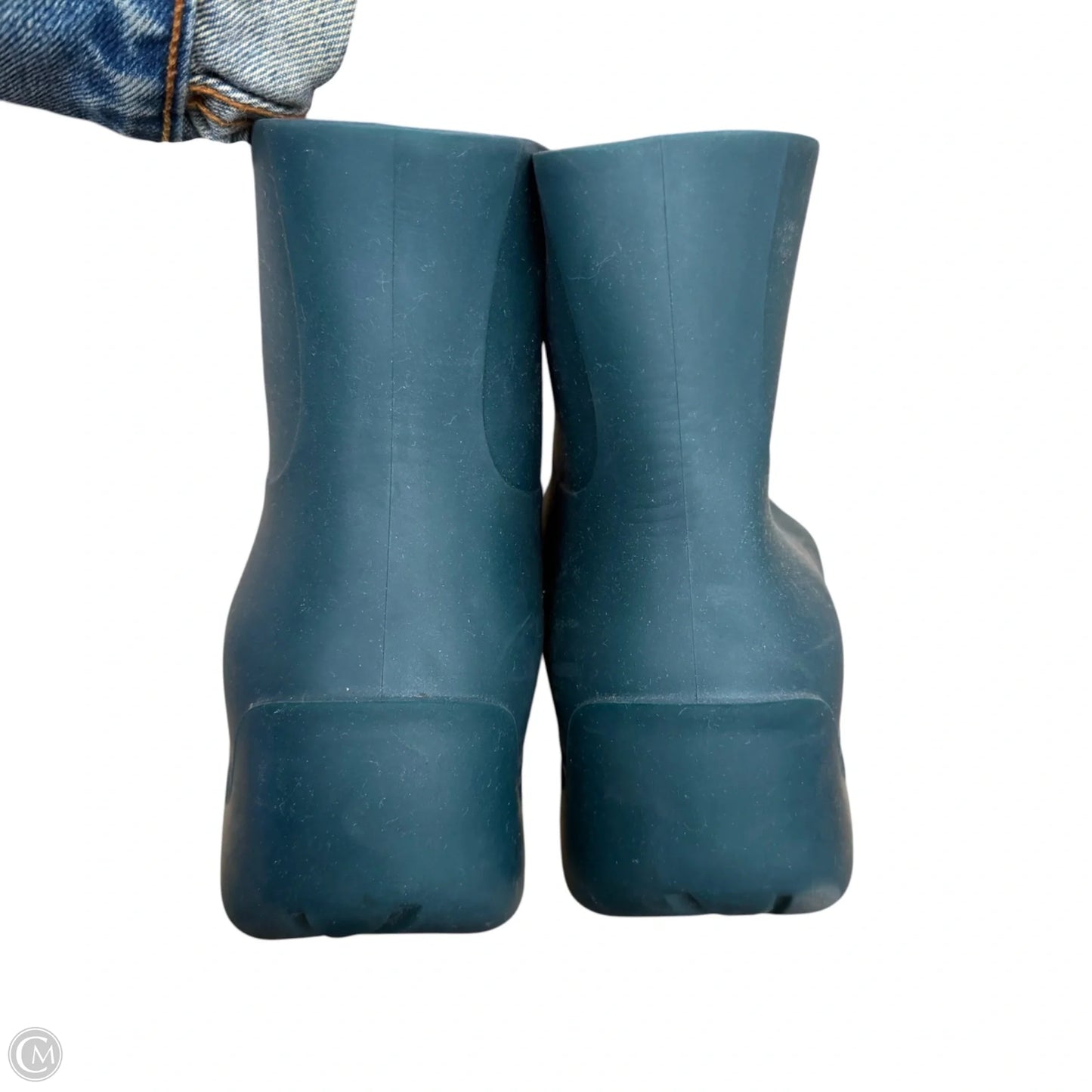 Boots Luxury Designer By Bottega Veneta In Teal, Size: 6.5