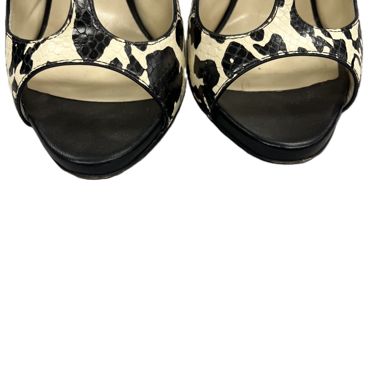 Shoes Designer Stiletto By Giuseppe Zanotti In Black & White, Size: 9
