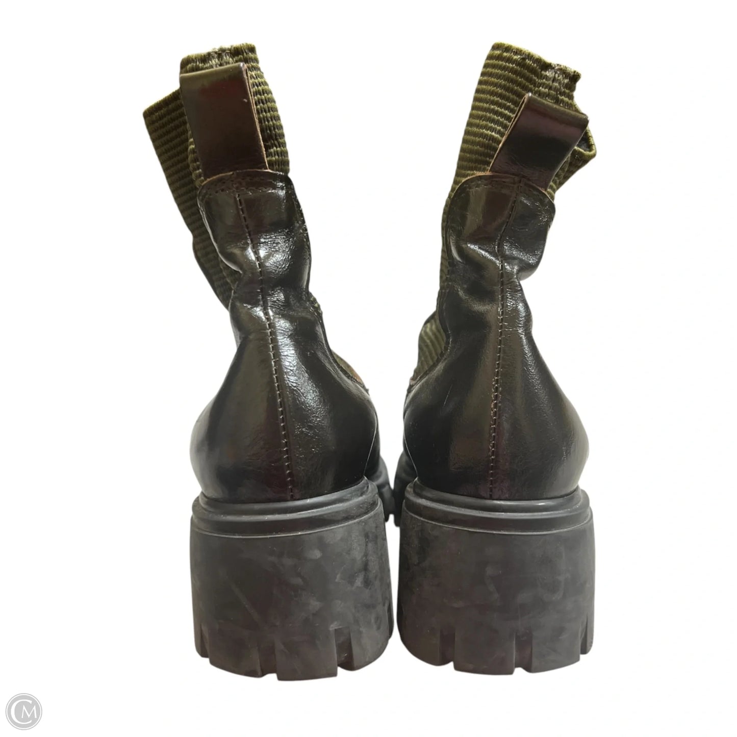 Boots Combat In Brown & Green, Size: 5.5