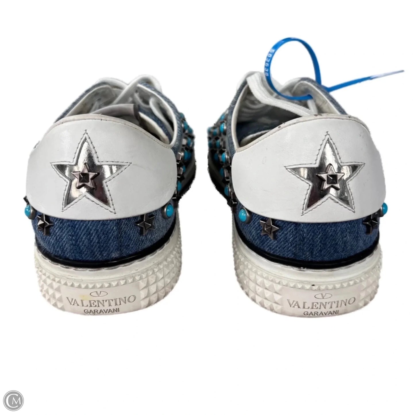Shoes Luxury Designer By Valentino-garavani In Blue Denim, Size: 7.5