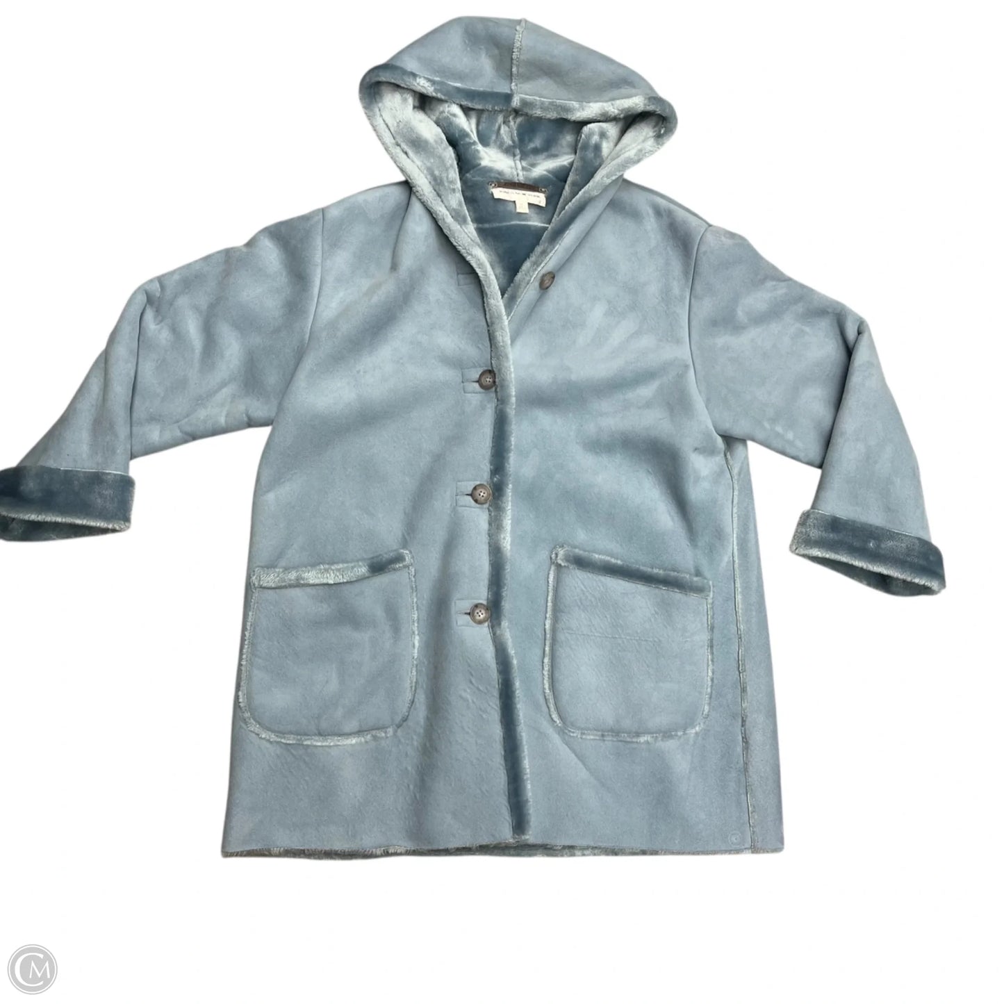 Coat Faux Fur & Sherpa By Jones New York In Blue, Size: Xl